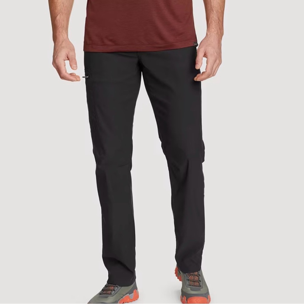 NWT Eddie Bauer Men's Rainier Tech Pant Black 32x32 Storm Repel Comfort Stretch